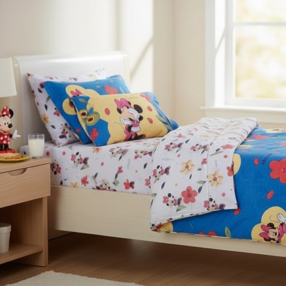 NOS Vintage 80’s “Mickey’s Stuff For Kids - Mickey Loves Me” Twin Sheet Set